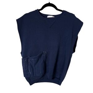 Vincetta Sleeveless Sweatshirt Vest - Navy